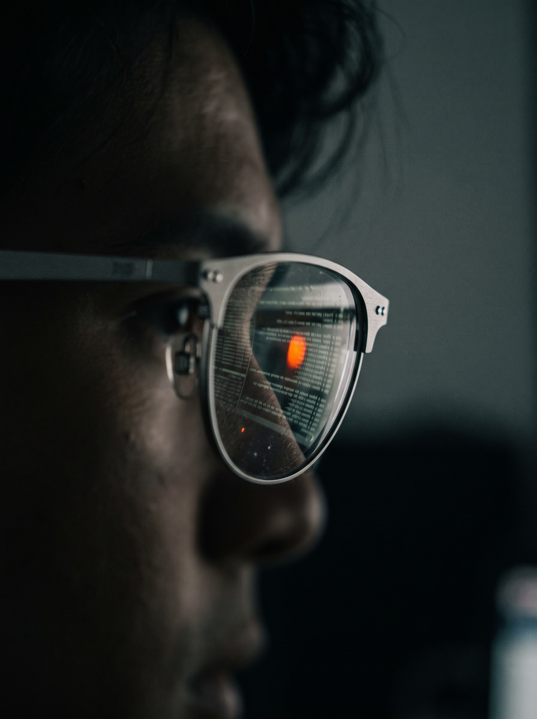 Pantalla reflejada en anteojos